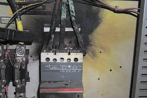 Photo 3, Arcing Caused by Loose Input Contacts